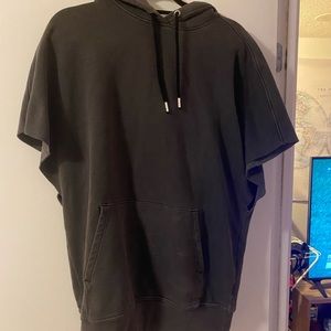 Dark grey short sleeve hoodie